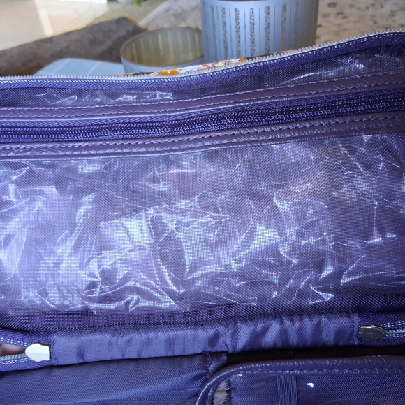 Bnwt Sonia Kashuk Multicolor Floral W Gold Sheen W/Brush Organize Cosmetic Case - Picture 6 of 11